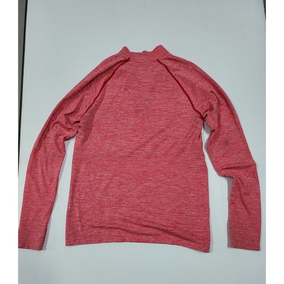 PINK Quarter Zip Pullover Athletic Top Long Sleeve Red Heathered - Picture 6 of 9